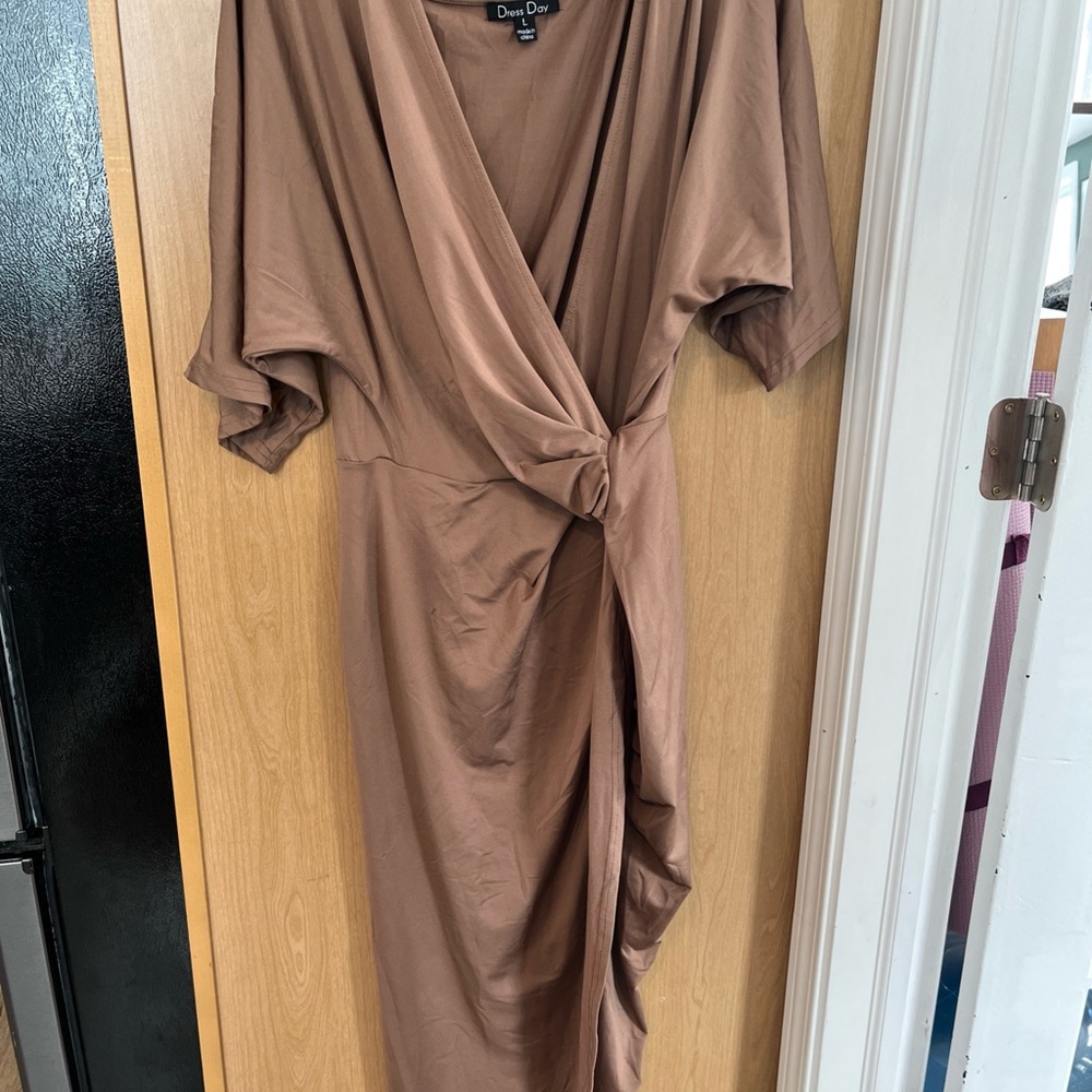 Women’s Dress Day Faux Wrap Dress Large- DD1627